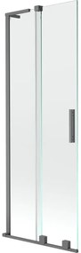 Mexen Velar L parawan nawannowy 2-skrzydłowy rozsuwany 75 x 150 cm, transparent, gun metal - 896-075-003-01-95