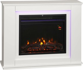 HOMCOM Kominek elektryczny, realistyczne płomienie w 12 kolorach, 5 poziomów jasności, pilot, timer, czarny