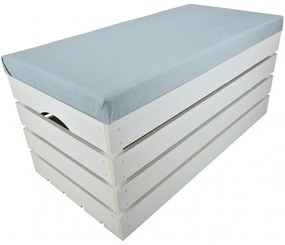 Pufa kufer skrzynia drewniana sosnowa siedzisko 80cm malowana biała