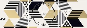 Obraz - Kształty geometryczne N⁰1 (z zegarem) (90x30 cm)