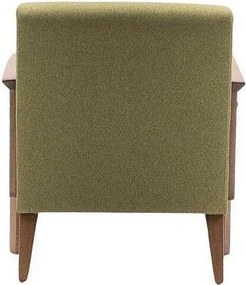 Nowoczesny fotel – 69x80x83 cm – Zielony – 100% poliester, drewno bukowe, orzech