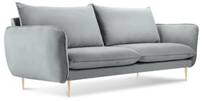 Jasnoszara aksamitna sofa Cosmopolitan Design Florence, 160 cm