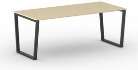 Biurko PRIMO IMPRESS, 200x90 cm, czarna podstawa, brzoza