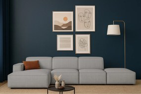 Narożnik modułowy Cursal C lewy z pufą – sofa narożna 341 x 166 x 70 cm, szary Raven 7, nowoczesny design