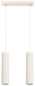Lampa wisząca KARBON 2 beżowa ryflowana SOLLUX  LIGHTING