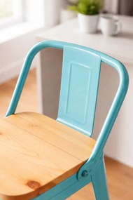 Stoek Torix z oparciem z naturalnego drewna