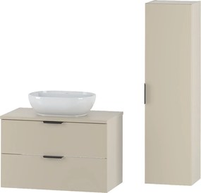 Kaszmirowy Zestaw do Łazienki 80cm Szafka z Blatem Umywalka Słupek Pile