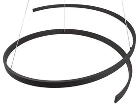 Czarna lampa wisząca LED ze sterowaniem głosowym/mobilną aplikacją i metalowym kloszem ø 75 cm Cinardi – CINQUE