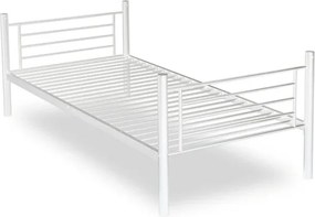 Łóżko Piętrowe Dla Dzieci 90x200 cm RODEZ Metalowe Białe Loft