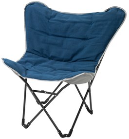 Outsunny Krzesło campingowe Składane Lekka rama stalowa Antypoślizgowe nogi Niebieski 88x74x84 cm Wygodne i stabilne | Aosom PL