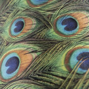 Abażur welurowy wzór pawia 35/35/20 ze złotym wnętrzem