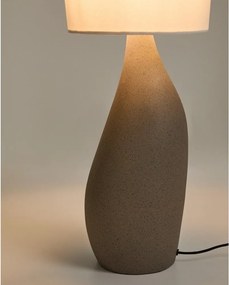 Biało-jasnoszara lampa stołowa z tekstylnym kloszem (wysokość 77 cm) Viona – Kave Home