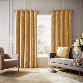 Żółte zasłony termiczne z szenilu zestaw 2 szt. 117x183 cm Selene Luxury Chenille – Hyperion