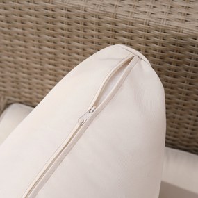 Outsunny Zestaw mebli ogrodowych z technorattanu z półkami i stolikiem brązowy | Aosom PL