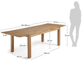 Stół rozkładany do jadalni Kave Home, 120 x 75 cm