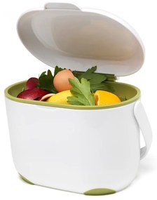 Biało-zielony pojemnik na odpadki organiczne Addis Caddy, 2,5 l