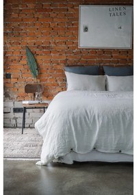 Białe lniane prześcieradło z gumką 140x200 cm White – Linen Tales