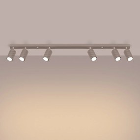 Listwa oświetleniowa 6-punktowa KARBON 6L taupe ryflowana SOLLUX  LIGHTING