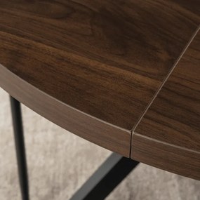 Stół Okrągły Rozkładany LUKAS 100-250 cm Orzech/Czarny Nowoczesny