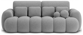 Szara rozkładana sofa z materiału bouclé 256 cm Cotonn – ELTAP