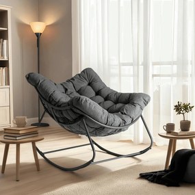 Fotel Bujany Ogrodowy LAREDO na Płozach Wypoczynkowy Szary Nowoczesny