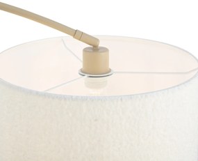 Luk Nowoczesna lampa łukowa beżowa z abażurem z tkaniny typu teddy - Vinossa Nowoczesny Oswietlenie wewnetrzne