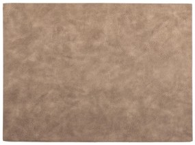 Brązowa mata stołowa z imitacji skóry ZicZac Troja Rectangle, 33x45 cm
