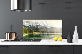 Szkło do Kuchni na Ścianę Alpejska Sielanka nad Jeziorem