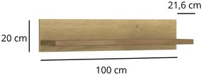 Półka ścienna loft 100 cm dąb cremona + dąb lefkas D4-H26