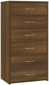 Minimalistyczna komoda z 6 szufladami brązowy dąb - Xeron