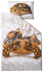 PrzytulneMieszkanie.pl PrzytulneMieszkanie.pl 3D bawełniana pościel TURTLE biała Rozmiar pościeli: 70 x 90 cm | 140 x 200 cm