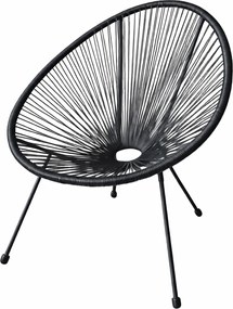 Czarne krzesło ogrodowe acapulco polirattanowe N8-D77