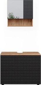 Zestaw mebli łazienkowych kropkowany antracyt 80x41x58.6 irma