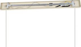 Lampa wisząca Japandi beżowa z materiałowym abażurem 2-źródła światła - Bida