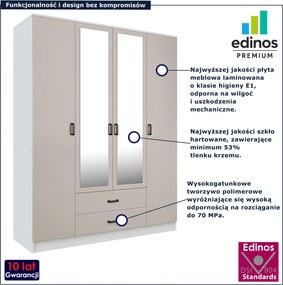 Skandynawska szafa uchylna z lustrem biały + kaszmir G8-E84