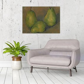 Obraz na szkle - Paul Cézanne, Three Pears, reprodukcje (70x50 cm)