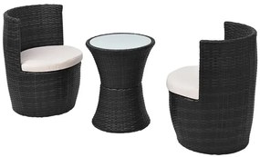 Zestaw czarnych mebli ogrodowych - Lisga