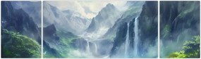 Obraz - Dolina wodospadów (170x50 cm)