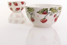 Miska ceramiczna do zupy STRAWBERRY, wzór truskawek, 540 ml