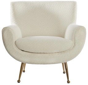 Kremowy fotel z materiału bouclé Vinstra – Light &amp; Living