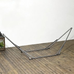 Outsunny Stojak do hamaków 2 w 1, odporny na warunki atmosferyczne, suszarka do prania, 290 cm x 92 cm x 88 cm, Czarny