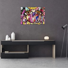 Obraz na szkle - Street art - sowa (70x50 cm)