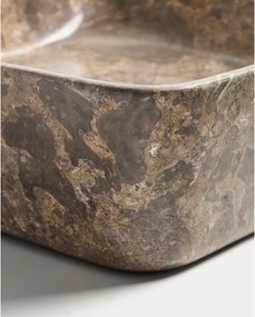 Szara kamienna umywalka 40x40 cm Darnen – Kave Home
