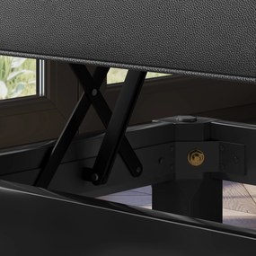HOMCOM Ławka Fortepianowa, Regulowane Podwójne Siedzisko, Przestrzeń do Przechowywania, Skóra Ekologiczna, Czarny