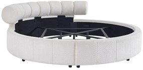 Łóżko okrągłe 220 x 220 cm - Bukla - Biały + Materac - ROGILA