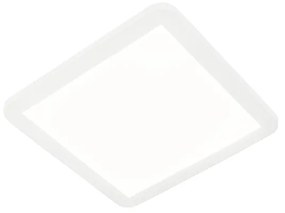Lampa sufitowa biała 30 cm z LED 3-stopniowy ściemniacz IP44 - Steve Nowoczesny Oswietlenie wewnetrzne