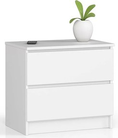 Szafka nocna AKORD K60 Biała 60 cm 2 szuflady kolor Biały mat 60x40x55 cm
