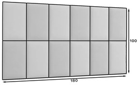 Zestaw 12 paneli tapicerowanych QUADRATTA 180x100 morski/jasnoszary ELTAP