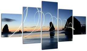 Obraz - plaża o zachodzie słońca (125x70 cm)