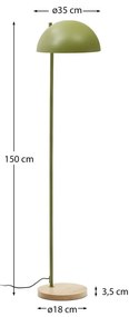 Zielono-naturalna lampa stojąca z metalowym kloszem (wysokość 150 cm) Catlar – Kave Home